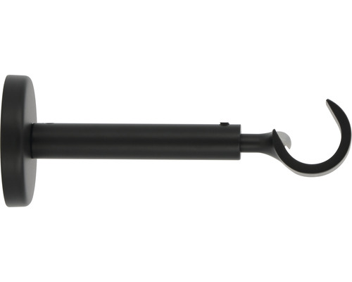 Träger 1-läufig für Premium Black Line schwarz Ø 20 mm 11 - 15 cm lang 1 Stk. Vorhanghaken zur Gardinenstangenbefestigung
