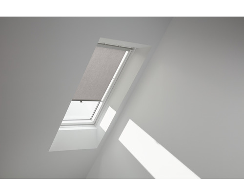 Velux Rollo mit Haltekrallen manuell uni grau RHL 200 4161 Dachfenster mit Rollo zur Verdunkelung