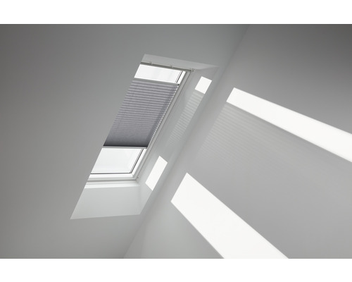Velux Plissee-Faltstore grau uni manuell FHL MK04 1282SWL Dachfenster mit geschlossenem Plissee
