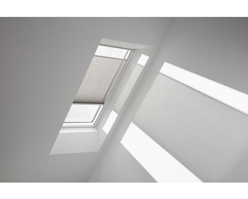 Velux Plissee-Faltstore manuell silbergrau uni FHL C02 1284S