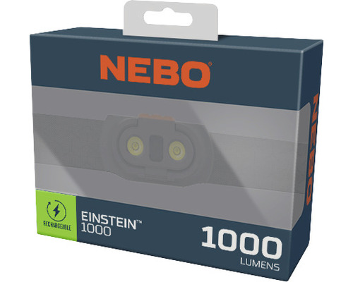 Verpackung einer wiederaufladbaren Nebo Einstein 1000 Stirnlampe