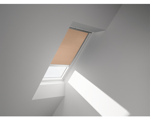 Velux Plissee-Faltstore solarbetrieben apricot uni FSC C02 1049SWL