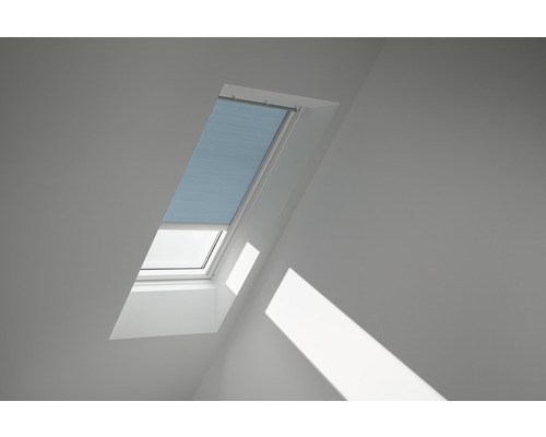 Velux Plissee-Faltstore solarbetrieben gletscherblau uni FSC C02 1169SWL