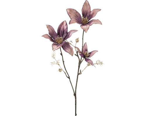 Kunstblume Clematiszweig Höhe: 63 cm lila