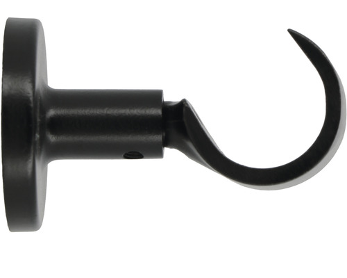 Träger 1-läufig für Loft & Premium Black Line schwarz Ø 20/28 mm 6 cm lang 1 Stk. Wandhaken aus Metall