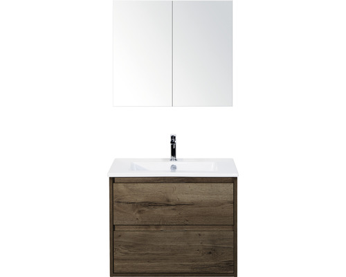 Badmöbel-Set Sanox Porto Keramik 170x71x51 cm Keramikwaschbecken tabacco mit Spiegelschrank Badmöbel-Set Sanox Porto Keramik 170x71x51 cm Keramikwaschbecken tabacco mit Spiegelschrank