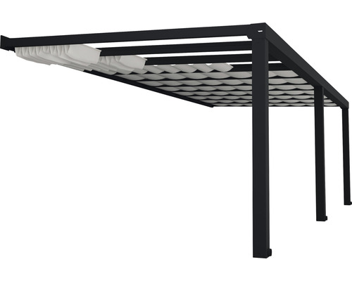 Pergola mit verschiebbarem Stoffdach für den Garten