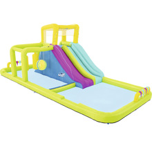 Aufblasbarer Wasserpark mit Rutsche, Kletterwand und Planschbecken für den Garten