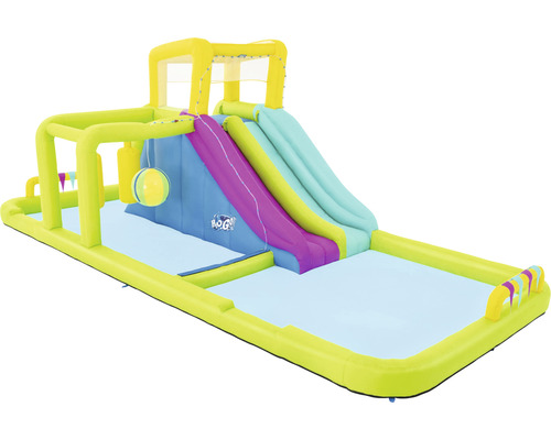 Aufblasbarer Wasserpark mit Rutsche, Kletterwand und Planschbecken für den Garten