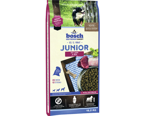 Hundefutter trocken Bosch Junior Lamm & Reis 15 kg Bosch Junior Trockenfutter mit Lamm und Reis bis zum 12. Monat, 15 Kilogramm