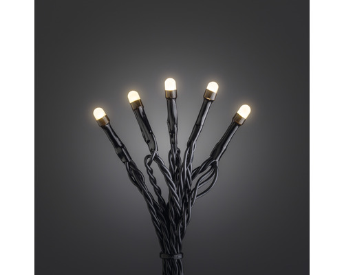 Lichterkette Konstsmide 6,24 m + 10 m Zuleitung 40 LEDs Lichtfarbe bernstein LED-Lichterkette mit warmweißen Lichtern und schwarzem Kabel
