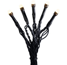 LED-Lichterkette mit warmweißen Lichtern und schwarzem Kabel