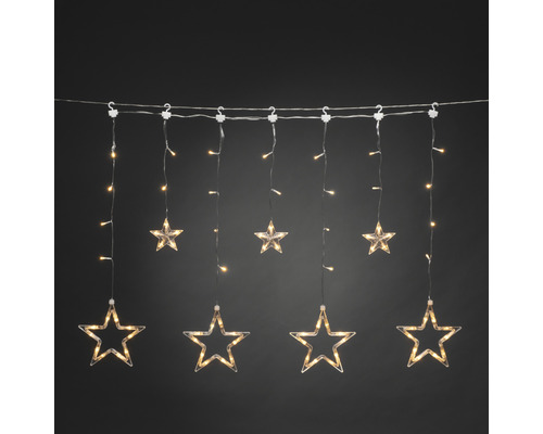 Lichtervorhang Sterne Konstsmide L 90 cm 77 LEDs Lichtfarbe bernstein