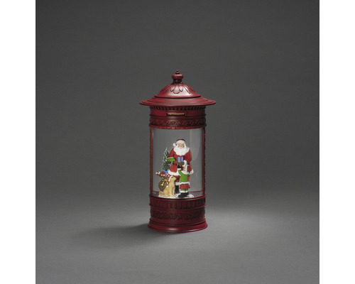 Dekorative Weihnachtslaterne mit Weihnachtsmann und Kindern