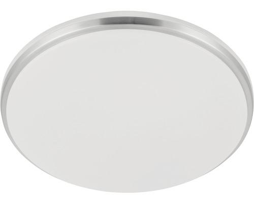 Runde Deckenleuchte mit silberfarbenem Rahmen