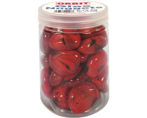 Glasnuggets in einem transparenten Behälter, Füllgewicht 0,75 Kilogramm