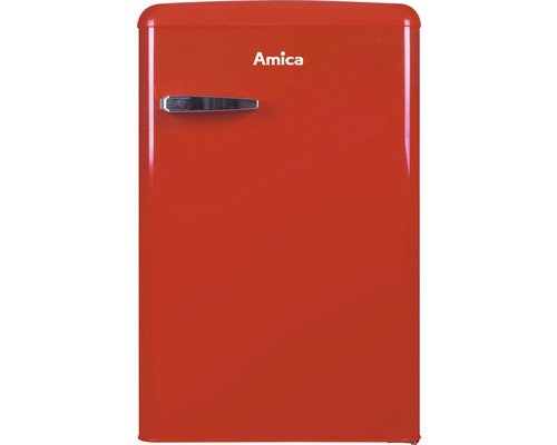 Roter Amica Kühlschrank mit Griff
