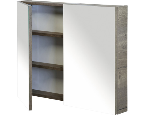 Spiegelschrank mit zwei Türen und Regalböden