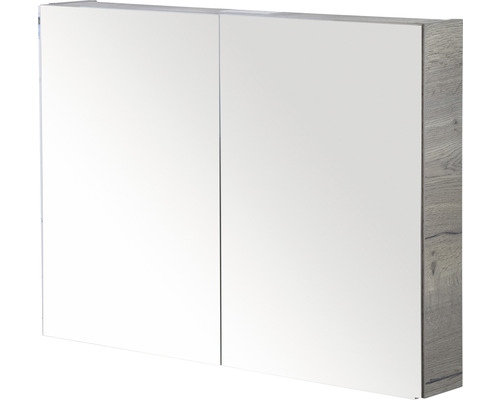 Spiegelschrank Sanox 2-türig 90x13x65 cm tabacco mit doppelseitige Spiegeltüre Spiegelschrank mit zwei Türen für das Badezimmer