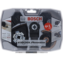 Bosch Starlock Renovierungs-Set mit verschiedenen Sägeblättern und Schleifscheiben in transparenter Verpackung