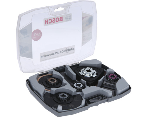 Bosch Starlock Multifunktionswerkzeug Zubehör Set in geöffneter Box