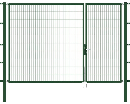 Doppeltor ALBERTS Flexo 100+200 x 200 cm Typ 6/5/6 Rahmen 40x40 inkl. Pfosten 8 x 8 cm grün