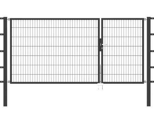 Doppeltor ALBERTS Flexo 100+200 x 140 cm Typ 6/5/6 Rahmen 40x40 inkl. Pfosten 8 x 8 cm anthrazit