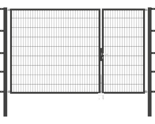 Doppeltor ALBERTS Flexo 100+200 x 180 cm Typ 6/5/6 Rahmen 40x40 inkl. Pfosten 8 x 8 cm anthrazit