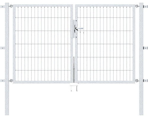 Doppeltor ALBERTS Flexo 200 x 120 cm Typ 6/5/6 Rahmen 40x40 inkl. Pfosten 6 x 6 cm feuerverzinkt