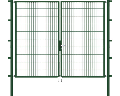 Doppeltor ALBERTS Flexo 250 x 200 cm Typ 6/5/6 Rahmen 40x40 inkl. Pfosten 6 x 6 cm grün