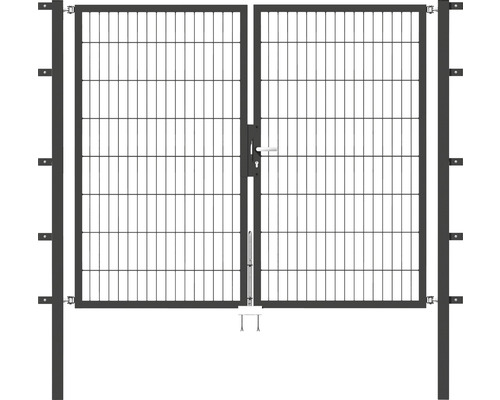 Doppeltor ALBERTS Flexo 200 x 160 cm Typ 6/5/6 Rahmen 40x40 inkl. Pfosten 6 x 6 cm anthrazit