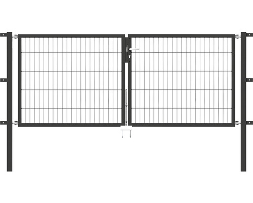 Doppeltor ALBERTS Flexo 250 x 100 cm Typ 6/5/6 Rahmen 40x40 inkl. Pfosten 6 x 6 cm anthrazit