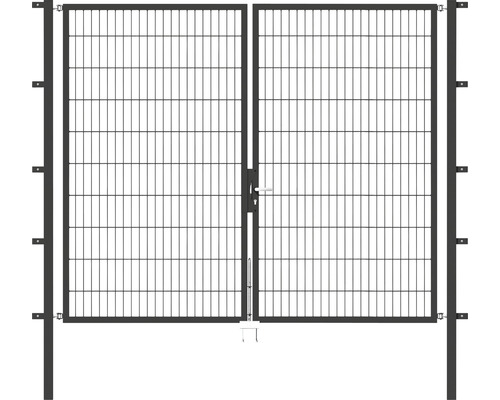 Doppeltor ALBERTS Flexo 250 x 200 cm Typ 6/5/6 Rahmen 40x40 inkl. Pfosten 6 x 6 cm anthrazit