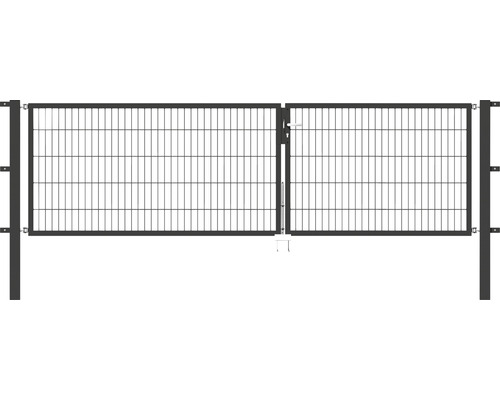 Doppeltor ALBERTS Flexo 350 x 100 cm Typ 6/5/6 Rahmen 40x40 inkl. Pfosten 8 x 8 cm anthrazit