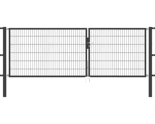 Doppeltor ALBERTS Flexo 350 x 120 cm Typ 6/5/6 Rahmen 40x40 inkl. Pfosten 8 x 8 cm anthrazit