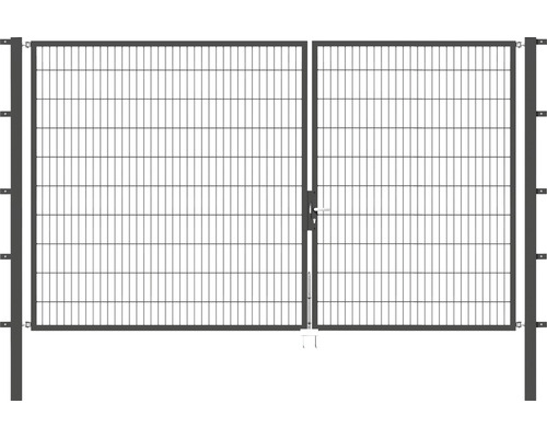 Doppeltor ALBERTS Flexo 350 x 200 cm Typ 6/5/6 Rahmen 40x40 inkl. Pfosten 8 x 8 cm anthrazit