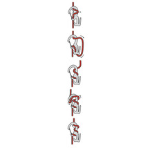 Illustration einer Abseilachter-Anleitung mit Seil