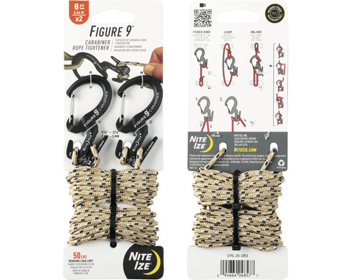 Nite Ize Figure 9 Karabiner Seilspanner Set mit Seil