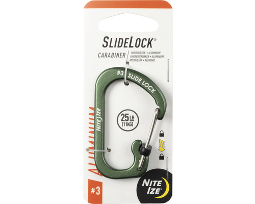 Nite Ize SlideLock Karabiner aus Aluminium, mit einer Tragkraft von 11 kg