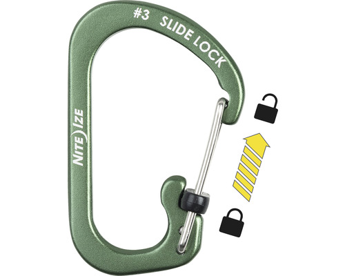 Nite Ize Slide Lock Karabiner mit Verriegelungsmechanismus