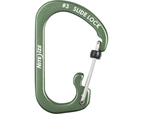 Grüner Karabiner mit Schiebeverschluss