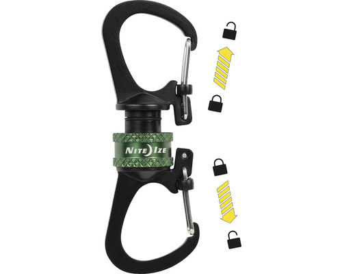 Nite Ize Doppelkarabiner mit drehbarem Mittelteil