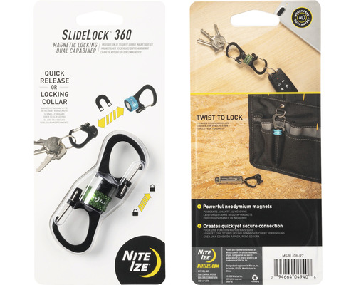 SlideLock 360 Magnetischer Doppelkarabiner zur Schlüsselbefestigung