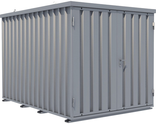 PRECIT Schnellbaucontainer SC3000+ 3 m x 2 m Grauer Geräteschuppen mit Doppeltür