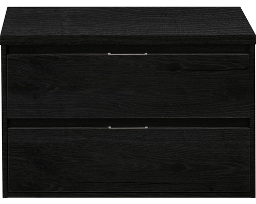 Waschbeckenunterschrank Sanox Porto 59x90x50 cm mit Waschtischplatte black oak Waschtischunterschrank mit zwei Schubladen