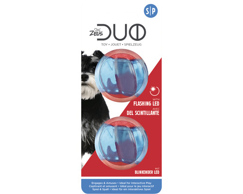 Hundespielzeug Zeus Duo Ball mit LED 2 Stk. Gummi 5 cm