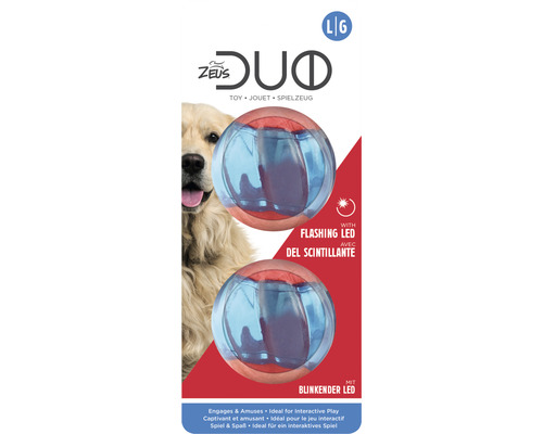 Hundespielzeug Duo Ball mit LED 2 Stk. Gummi 6,3 cm