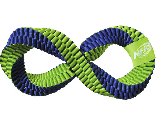 Hundespielzeug Nerf Dog Knoten geflochten 30 cm blau/grün