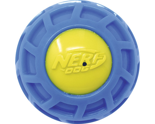 Hundespielzeug Nerf Dog Micro Squeak Exo Ball Gummi 6,3 cm blau/gelb