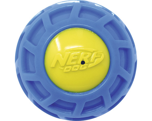 Hundespielzeug Nerf Dog Micro Squeak Exo Ball Gummi 10 cm blau/gelb